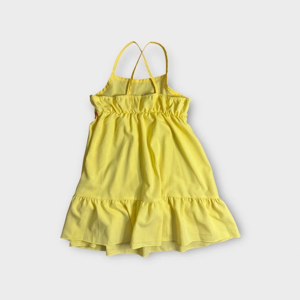 SHEIN Embroidered Floral Yellow Dress